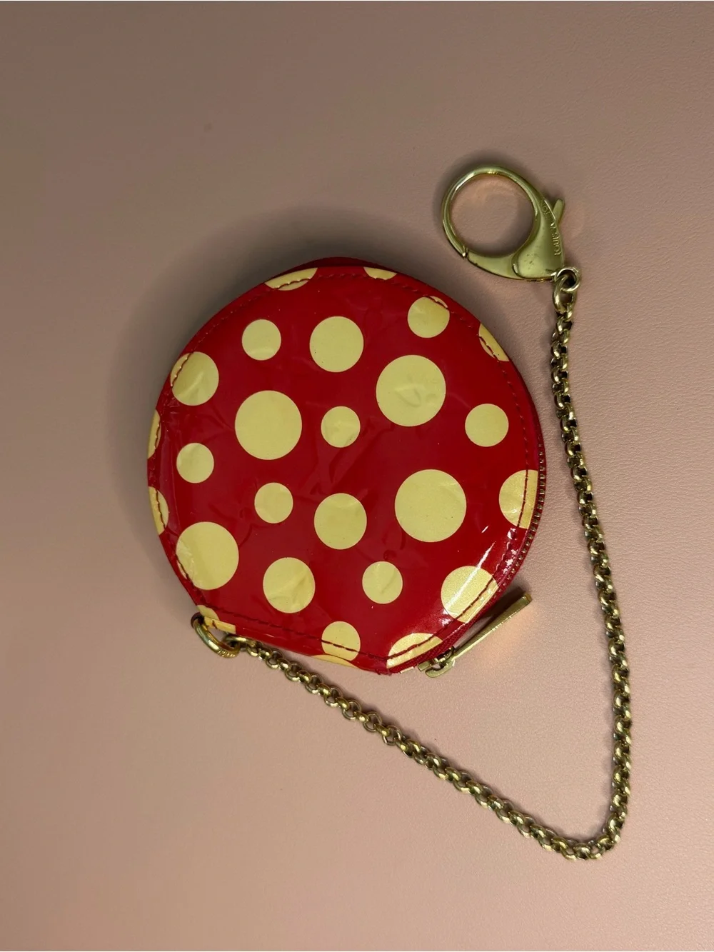 Authentic Louis Vuitton x Yayoi Kusama 2012 Dot Infinity Chapeau Coin Purse Red